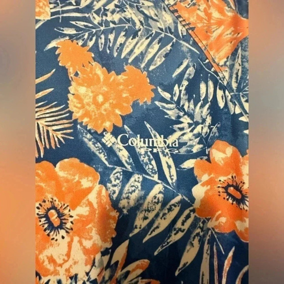 Columbia tidal tee blue Hawaiian long sleeve size S - Picture 2 of 6